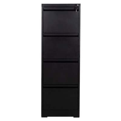 SET 2PCS OFFICE FILING CABINETS SIDER HM10995.01 BLACK METAL