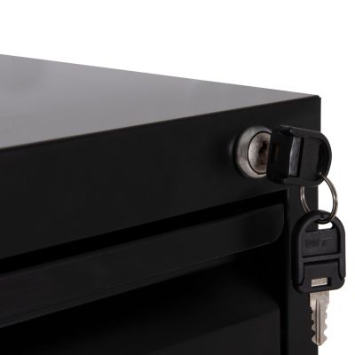 SET 2PCS OFFICE FILING CABINETS SIDER HM10995.01 BLACK METAL