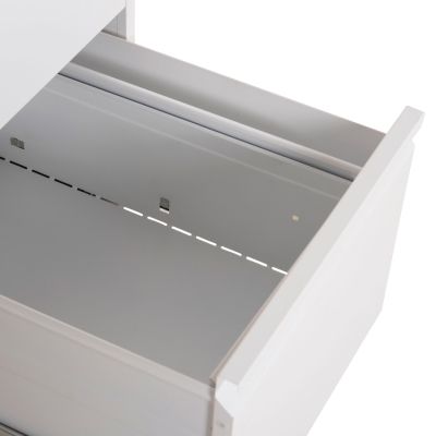SET 2PCS OFFICE FILING CABINETS SIDER HM10995.02 WHITE METAL