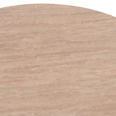 COFFEE TABLE VENERA HM18441 CERAMIC TOP WITH TRAVERTINE STONE LOOK--MDF BASE WALNUT Φ80x42H