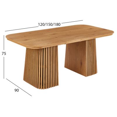 DINING SET 5PCS EXTENDABLE CORNEL HM12105.02 MDF--FABRIC IN BEIGE