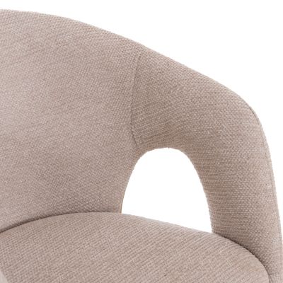 DINING SET 7PCS EXTENDABLE CORNEL HM12107.02 MDF--FABRIC IN BEIGE