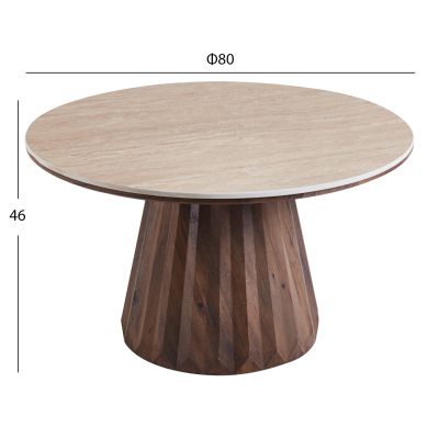 COFFEE TABLES 2PCS WALDEN HM12108 CERAMIC TOPS--MDF BASES Φ80+Φ46cm