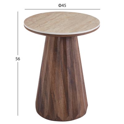 COFFEE TABLES 2PCS WALDEN HM12108 CERAMIC TOPS--MDF BASES Φ80+Φ46cm