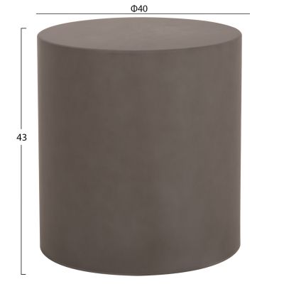 ROUND SIDE TABLE KYOKO HM6592.01 GREY FIBER CEMENT Φ40x43Hcm