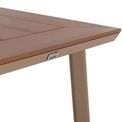ALUMINUM DINING TABLE SQUARE TABER HM5563.04 CAPPUCCINO WITH POLYWOOD TOP 80x80x73Hcm.