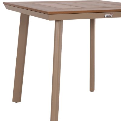 ALUMINUM DINING TABLE SQUARE TABER HM5563.04 CAPPUCCINO WITH POLYWOOD TOP 80x80x73Hcm.