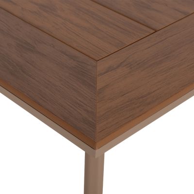ALUMINUM DINING TABLE SQUARE TABER HM5563.04 CAPPUCCINO WITH POLYWOOD TOP 80x80x73Hcm.
