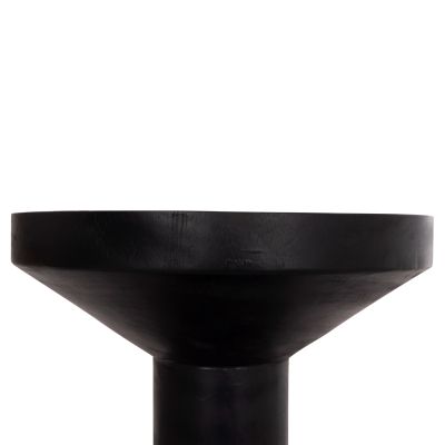 SIDE TABLE BERMAL HM9889.12 SOLID SUAR WOOD IN BLACK COLOR Φ35x65Hcm.