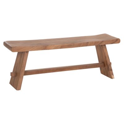 Градинска пейка за двама KONNY-дърво суар в естествен цвят, 121x30,5x45 см (височина).