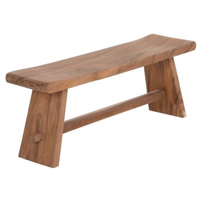 Градинска пейка за двама KONNY-дърво суар в естествен цвят, 121x30,5x45 см (височина).