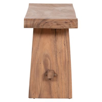 Градинска пейка за двама KONNY-дърво суар в естествен цвят, 121x30,5x45 см (височина).