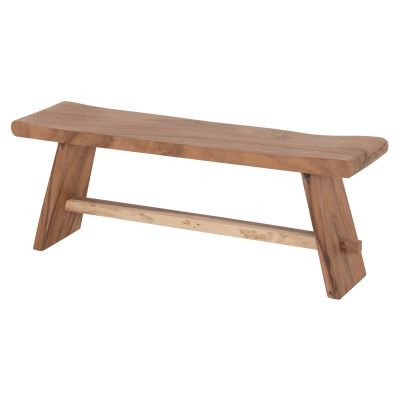 Градинска пейка за двама KONNY-дърво суар в естествен цвят, 121x30,5x45 см (височина).