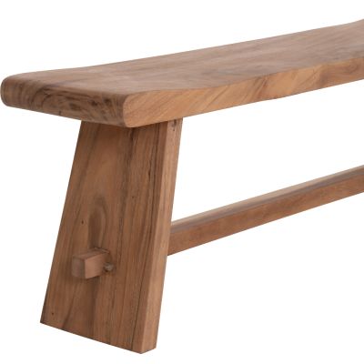 Градинска пейка за двама KONNY-дърво суар в естествен цвят, 121x30,5x45 см (височина).