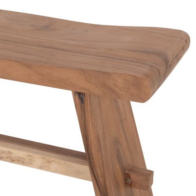 Градинска пейка за двама KONNY-дърво суар в естествен цвят, 121x30,5x45 см (височина).