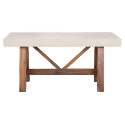 DINING TABLE MAEVE HM6596.02 BEIGE FIBER CEMENT TOP--ACACIA WOOD LEGS 160x90x75Hcm.