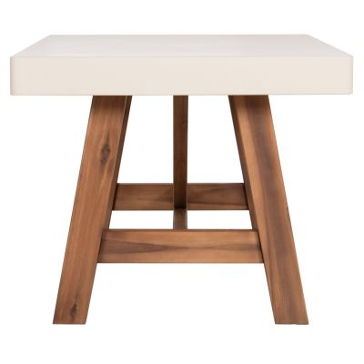 DINING TABLE MAEVE HM6596.02 BEIGE FIBER CEMENT TOP--ACACIA WOOD LEGS 160x90x75Hcm.