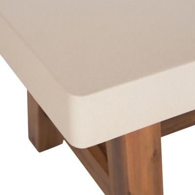 DINING TABLE MAEVE HM6596.02 BEIGE FIBER CEMENT TOP--ACACIA WOOD LEGS 160x90x75Hcm.