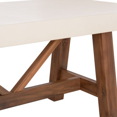 DINING TABLE MAEVE HM6596.02 BEIGE FIBER CEMENT TOP--ACACIA WOOD LEGS 160x90x75Hcm.