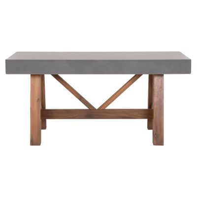 DINING TABLE MAEVE HM6596.01 GREY FIBER CEMENT TOP--ACACIA WOOD LEGS 160x90x75Hcm.