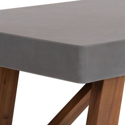 DINING TABLE MAEVE HM6596.01 GREY FIBER CEMENT TOP--ACACIA WOOD LEGS 160x90x75Hcm.