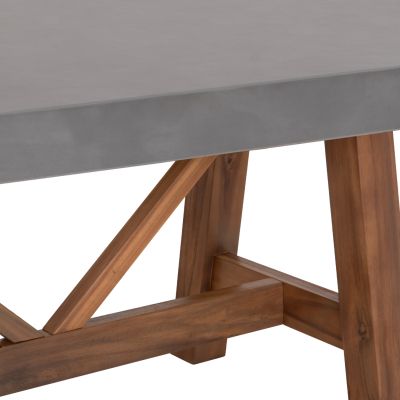 DINING TABLE MAEVE HM6596.01 GREY FIBER CEMENT TOP--ACACIA WOOD LEGS 160x90x75Hcm.