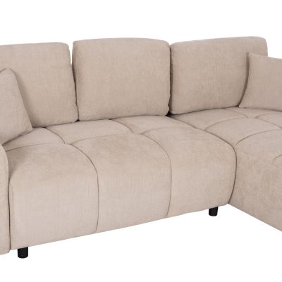 CORNER SOFABED REVERSIBLE GERT-BEIGE CHENILLE FABRIC 252x146x87Hcm.