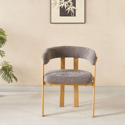 Трапезен стол SHEMI - сиво кадифе 65x56x79 см (В).
