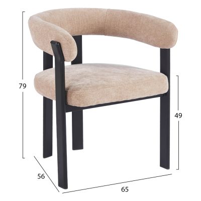 Трапезен стол SHEMI – кафяво кадифе, 65x56x79 см (В).