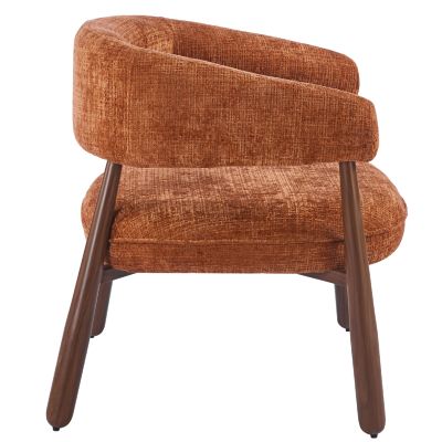 ARMCHAIR KERN HM18478.04 BRICK RED FABRIC--METAL LEGS WALNUT HEAT TRANSFER 70x64x72Hcm.