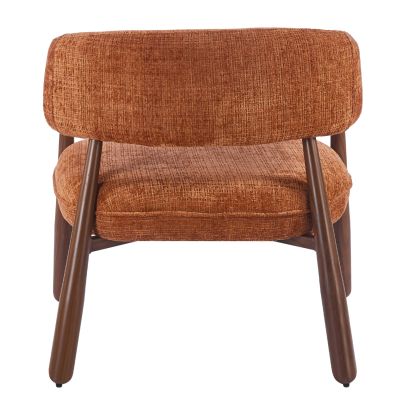ARMCHAIR KERN HM18478.04 BRICK RED FABRIC--METAL LEGS WALNUT HEAT TRANSFER 70x64x72Hcm.