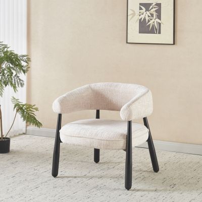 ARMCHAIR KERN HM18478.11 BEIGE FABRIC--METAL LEGS IN BLACK 70x64x72Hcm.