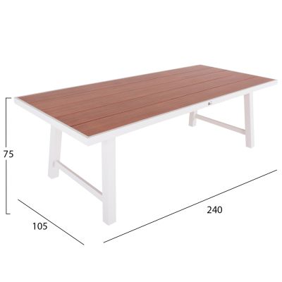 МАСА GOBAR БЯЛА 240Χ105Χ75Hcm.
