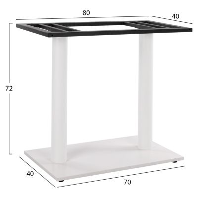 Основа металик двойно бяло мат 40x70x72 с регулатори 