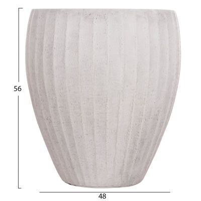 GARDEN PLANTERS ROUND SET 3PCS SERIES GARDENER HM4728 FIBERCLAY--IN CEMENT COLOR Φ48x56Hcm.