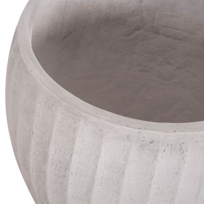 GARDEN PLANTERS ROUND SET 3PCS SERIES GARDENER HM4728 FIBERCLAY--IN CEMENT COLOR Φ48x56Hcm.