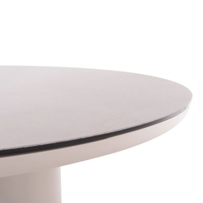 OUTDOOR DINING SET 5PCS SHANKS HM11390.02 ALUMINUM IN CREAM WHITE & OLEFIN CUSHION COVERS IN BEIGE