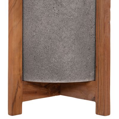 INDOOR POT HOFF HM4682.03S FIBER CEMENT IN GREY--TEAK BASE Φ33x42Hcm