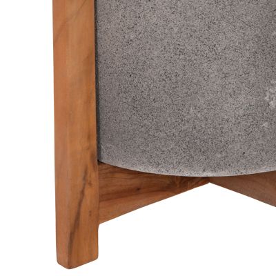 INDOOR POT HOFF HM4682.03S FIBER CEMENT IN GREY--TEAK BASE Φ33x42Hcm