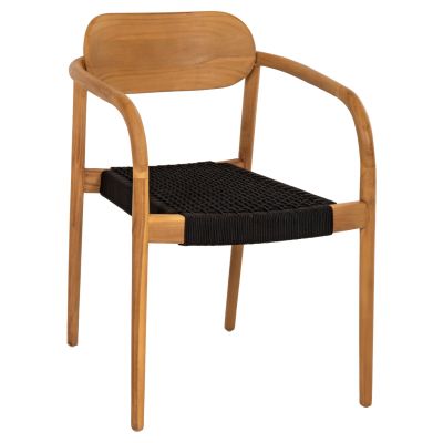 ARMCHAIR OSLO HM9636.02 TEAK WOOD IN NATURAL & ROPE--B'RATED 55x54x80Hcm.