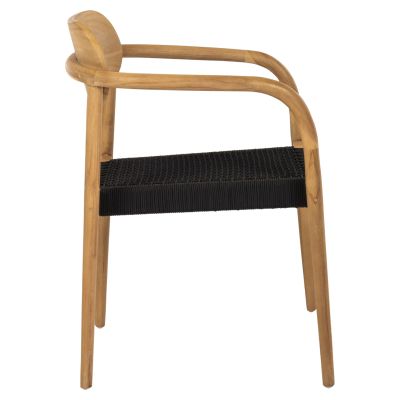 ARMCHAIR OSLO HM9636.02 TEAK WOOD IN NATURAL & ROPE--B'RATED 55x54x80Hcm.
