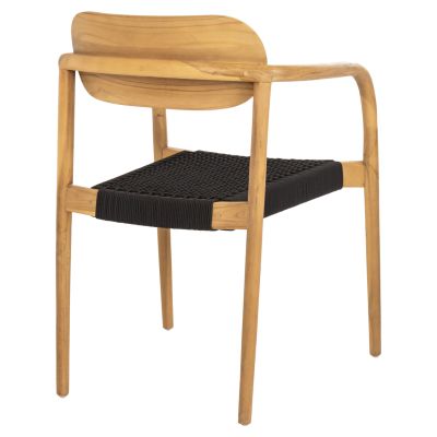 ARMCHAIR OSLO HM9636.02 TEAK WOOD IN NATURAL & ROPE--B'RATED 55x54x80Hcm.