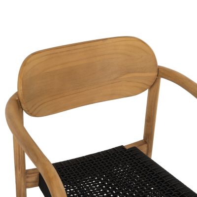 ARMCHAIR OSLO HM9636.02 TEAK WOOD IN NATURAL & ROPE--B'RATED 55x54x80Hcm.