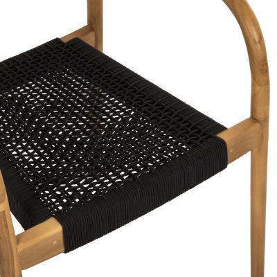 ARMCHAIR OSLO HM9636.02 TEAK WOOD IN NATURAL & ROPE--B'RATED 55x54x80Hcm.