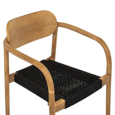 ARMCHAIR OSLO HM9636.02 TEAK WOOD IN NATURAL & ROPE--B'RATED 55x54x80Hcm.