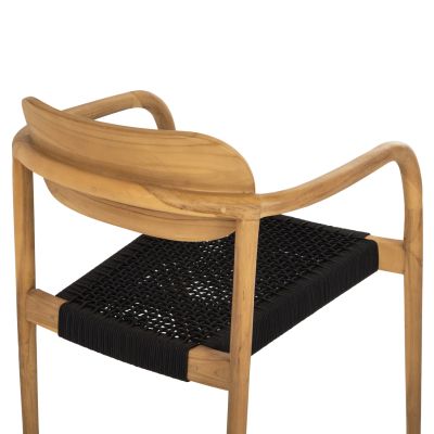 ARMCHAIR OSLO HM9636.02 TEAK WOOD IN NATURAL & ROPE--B'RATED 55x54x80Hcm.
