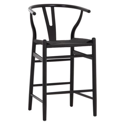 BAR STOOL BRAVE HM9405.04 WITH WISHBONE BACK-BEECH WOOD-BLACK 48x53x100Hcm.