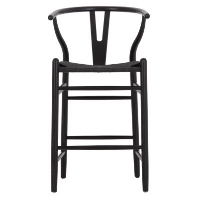 BAR STOOL BRAVE HM9405.04 WITH WISHBONE BACK-BEECH WOOD-BLACK 48x53x100Hcm.