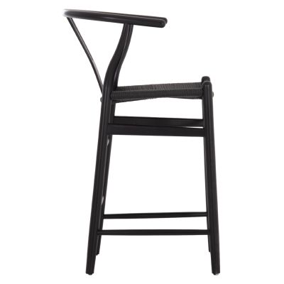 BAR STOOL BRAVE HM9405.04 WITH WISHBONE BACK-BEECH WOOD-BLACK 48x53x100Hcm.