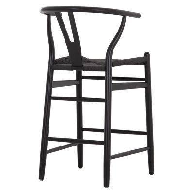 BAR STOOL BRAVE HM9405.04 WITH WISHBONE BACK-BEECH WOOD-BLACK 48x53x100Hcm.